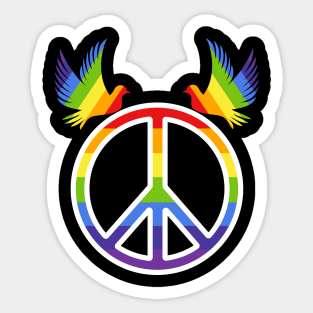 Rainbow Dove Peace Symbol Sticker